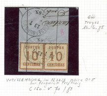 Alsace Lorraine - N° 5 En Paire Sur Fragment De Weissenburg  - Réf Als 12 - Used Stamps