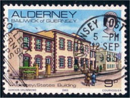 122 Alderney State's Building Very Nice Cancel (ALD-3) - Alderney