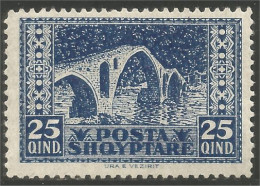 120 Albanie 1923 Pont Vezirit Bridge Brucke MH * Neuf (ALB-204c) - Albanie