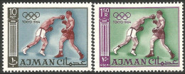 116 Ajman 1964 Olympics Tokyo Boxe Boxing MNH ** Neuf SC (AJM-142) - Boxen