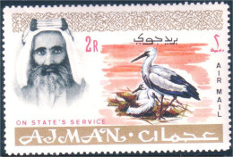 116 Ajman Cigogne Stork Stark MNH ** Neuf SC (AJM-7c) - Cigognes & échassiers