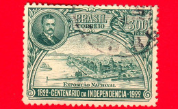 BRASILE - Usato - 1922 - Centenario Dell'Indipendenza - Mostra Nazionale E Pres. Pessoa -  300 - Gebruikt