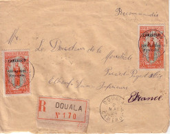 CAMEROUN - OCCUPATION FRANCAISE - DOUALA  2-5-1924 - LETTRE RECOMMANDEE AVEC TIMBRE OCCUPATION FRANCAISE. - Cartas & Documentos
