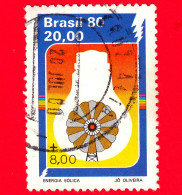 BRASILE - Usato - 1980 - Energia Alternativa - Risparmio Energetico - Energia Eolica - 20.00 + 8 - Usati