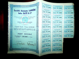 Société A,Lainière Jules Gaye & Co Verviers ,1952, Belgium Share Certificate - Textile