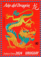 Uruguay 2024 ** Chinese Zodiac: Year Of The Dragon. Zodíaco Chino: Año Del Dragón. - Mitologia