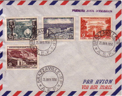 CONGO - BRAZZAVILLE - AEF - 25 AVRIL 1956 - 1ER JOUR D'EMISSION. - Storia Postale