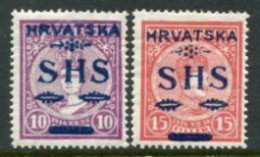 YUGOSLAVIA 1918 SHS Hrvatska Overprint On Hungary  Coronation Set Of 2 LHM / *.   Michel 64-65 - Ongebruikt