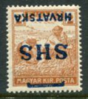 KINGDOM OF SHS 1918 Overprint Inverted On Hungary 2f Harvesters LHM / *. Michel 66 - Ungebraucht