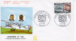 France FDC - Les Aviateurs NUNGESSER Et COLI - Avion 'L'Oiseau Blanc' -   Envelope Premier Jour D'Emission - Airplanes