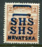 KINGDOM OF SHS 1918 Overprint Double On Hungary 2f Harvesters LHM / *. Michel 66 - Neufs