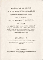 Catálogo De Las Lenguas De Las Naciones Conocidas Vol. II - Lorenzo Hervás - Historia Y Arte