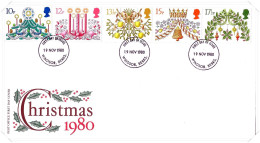 1980 Christmas Unaddressed 2 FDC Tt - 1971-1980 Em. Décimales