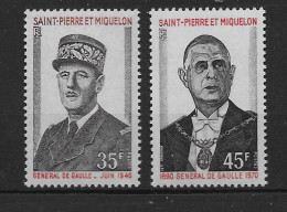 1971 Saint Pierre Et Miquelon N°419 Et 420  Nf** MNH. Anniversaire De La Mort Du Général De Gaulle - Ongebruikt