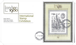 1980 London Stamp Exhibition MS Unaddressed FDC Tt - 1971-1980 Em. Décimales
