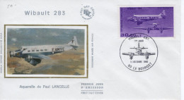 France FDC - Avion WIBAULT 283 - Aquarelle De Paul Langelle -   Envelope Premier Jour D'Emission - Airplanes