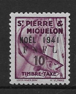 1941 Saint Pierre Et Miquelon N° Tx 43  Nf*  MLH. Timbre-taxe . Noël 1941 F.N.F.L. - Impuestos