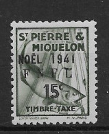 1941 Saint Pierre Et Miquelon N° Tx 44  Nf*  MLH. Timbre-taxe . Noël 1941 F.N.F.L. - Strafport
