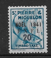 1941 Saint Pierre Et Miquelon N° Tx 45  Nf*  MLH. Timbre-taxe . Noël 1941 F.N.F.L. - Strafport