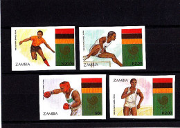Olympics 1988 - Boxing - ZAMBIA -Set Imperf. MNH - Sommer 1988: Seoul