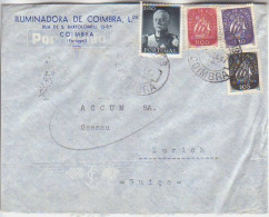 PORTUGAL.1947/Coimba,  Corner-cards Envelope/scarce Mixed-franking. - Lettres & Documents