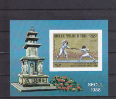 Olympics 1988 - Fencing - CONGO - S/S Imperf. MNH - Sommer 1988: Seoul