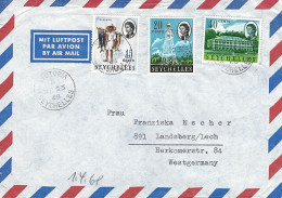 Seychelles 1968 Victoria Fisherman Fishing Denis Island Lighthouse Government House Cover - Seychellen (1976-...)