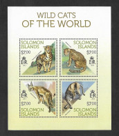 SE)2013 SOLOMON ISLANDS, WILDLIFE, CATS IN THE WORLD, TIGER, CHEETAH, LYNX AND PUMA, SS, MNH - Solomon Islands (1978-...)