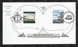 1999 Joint Australia And Canada, AUSTRALIAN MIXED FDC WITH BOTH CANCELS: Marco Polo - Emissions Communes