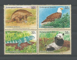 United Nations NY 1995 Endangered Animals 4-block Y.T. 669/672 ** - Unused Stamps