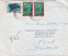 CONGO --lettre De LEOPOLDVILLE Pour CHARLEROI Réexpédiée Sur BRUXELLES (Belgique)  Timbre..cachet CHARLEROI Au Verso - Cartas & Documentos