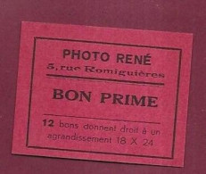 200224 - BON PRIME - PHOTO RENE 5 Rue Romiguières Agrandissement 18x24 - Bons & Nécessité