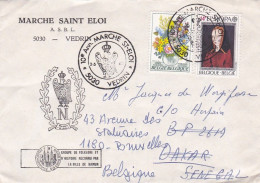 Belgique--1980-lettre De VEDRIN (Belgique) Pour DAKAR (Sénégal) Réexpédiée Sur Bruxelles...beaux Timbres..Marché St Eloi - Storia Postale