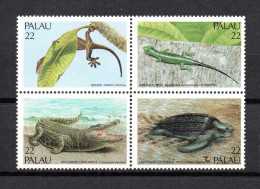 Palau Islands 1986 Set Reptiles/Crocodile Stamps (Michel 159/62) MNH - Palau