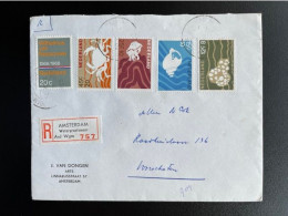 NETHERLANDS 1968 REGISTERED LETTER AMSTERDAM WATERGRAAFSMEER TO VOORSCHOTEN 16-09-1968 NEDERLAND - Storia Postale