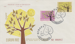 Enveloppe   FDC   1er   Jour    LUXEMBOURG    Paire    EUROPA    1962 - 1962