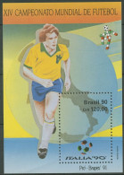 Brasilien 1990 Fußball-Weltmeisterschaft Ilalien Block 84 Postfrisch (C24172) - Hojas Bloque