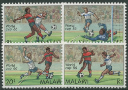 Malawi 1986 Fußball-WM In Mexiko Spielszenen 465/68 Postfrisch - Malawi (1964-...)
