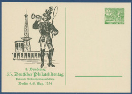 Berlin 1954 Dt. Philatelistentag, Privatpostkarte PP 6/3a Ungebraucht (X41017) - Privé Postkaarten - Ongebruikt