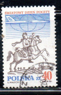 POLONIA POLAND POLSKA 1986 WORLD POST DAY 40z USED USATO OBLITERE' - Oblitérés