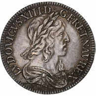 France, Louis XIII, 1/4 Ecu, 1643, Paris, Point, Argent, TTB+, Gadoury:48 - 1610-1643 Louis XIII Le Juste