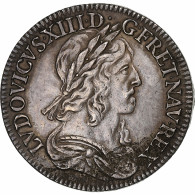 France, Louis XIII, 1/4 Ecu, 1643, Paris, Point, Argent, TTB+, Gadoury:48 - 1610-1643 Ludwig XIII. Der Gerechte