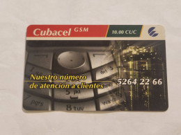 CUBA-(Cubacel-01Cc)-Nuestro Número De-(68)-(10 CUC)-(0109279334025)-used Card+1card Prepiad Free - Kuba