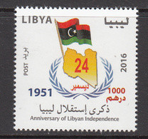 2016 Libya  Independence Flag Complete Set Of 1 MNH - Libia