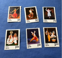 India 1975 Michel 646-651 Indische Tänze MNH - Nuovi