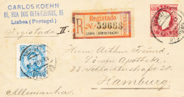 Portugal / Postal History - 13.04.1892 - 16.04.1892 - Lisboa - Hamburg - D.Luís - Covers & Documents