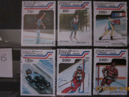 CONGO 1989 ~ S.G. 1160 - 1165, ~ ( LOT 'B' ) ~ OLYMPIC GAMES. ~  VFU #03077 - Used