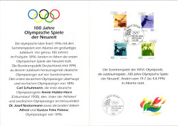Bund 1996 Atlanta, Olympic Games, Schumann, Hübler-Horn, Neckermann, Flatow, Faltblatt - Summer 1996: Atlanta