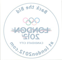 UK, London 2012, Olympic Games, Sticker Back The Bid Candidate City Host Bewerbung - Summer 2012: London