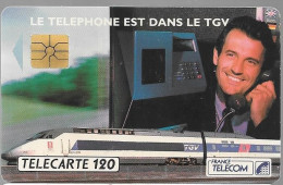 CARTE-PUBLIC-F274-120U-SO2-04/92-TGV-Le Téléphone-A 244360-2 Droit-Utilisé-TBE- - 1992